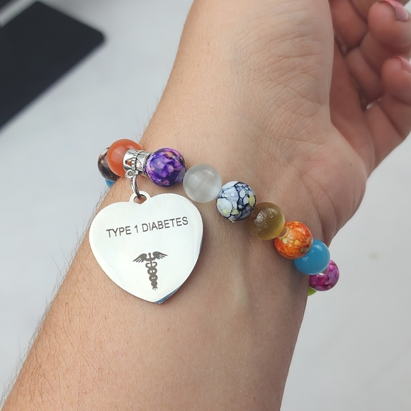 ⚠️ Medical Alert Type 1 Diabetes stretch bracelet - Picture 6 of 8